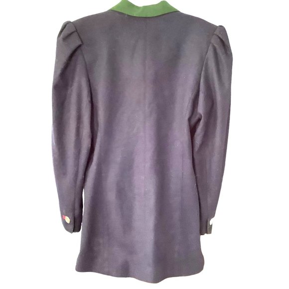 VINTAGE ALPHORN TRACHTEN 38 M Puffed Sleeve Embroidered Duck Blazer Wool Blend - Picture 5 of 8